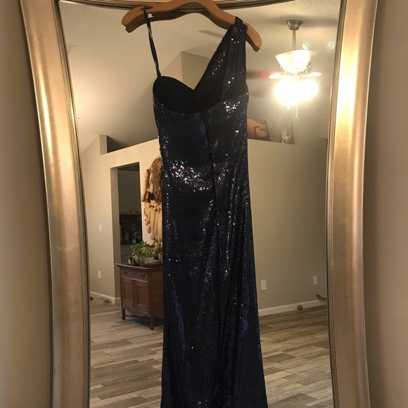 Navy Sequin Formal Dress - Picture 4 of 8
